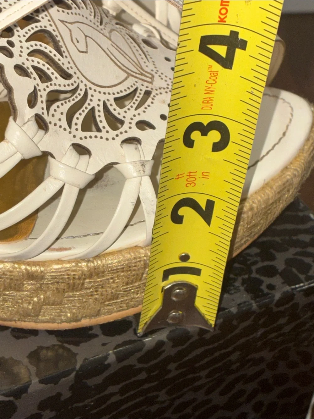 Y2K Baby Phat White Lace-Up Platform Wedge Sandals Espadrilles Wrap around 8.5